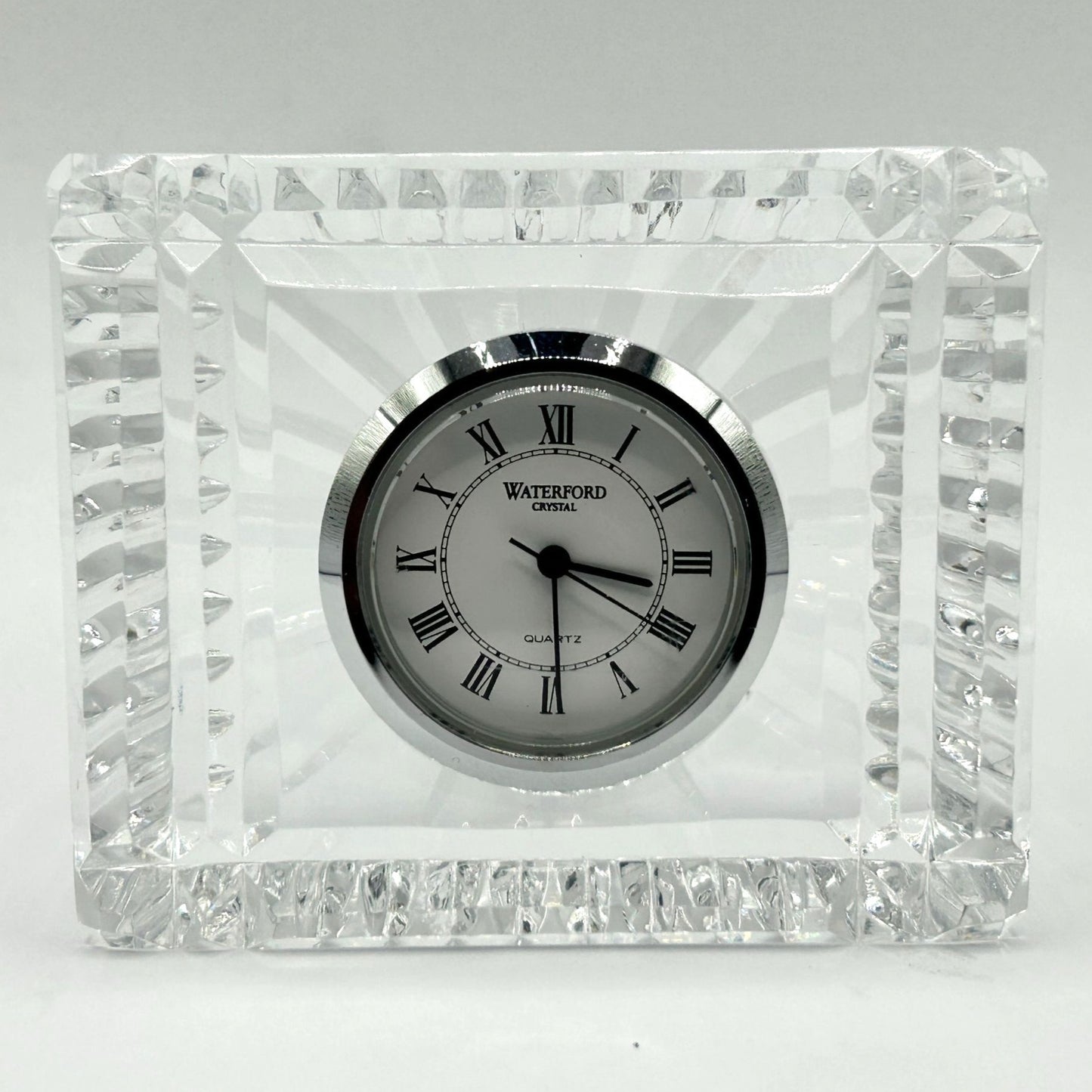 Waterford Rectangular Cut Crystal Small Clock - WORKING - 582 034 00 30