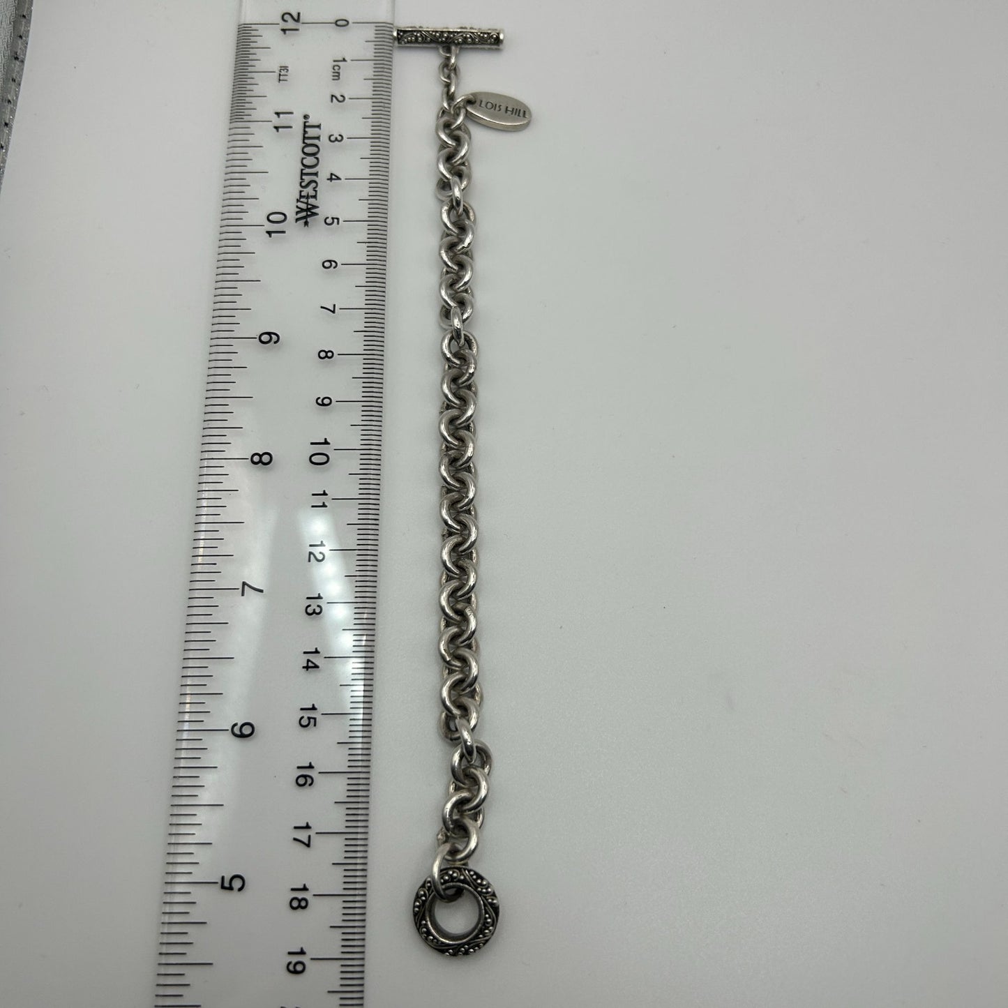 Lois Hill Sterling Silver Chain Link Bracelet Vintage Indonesian