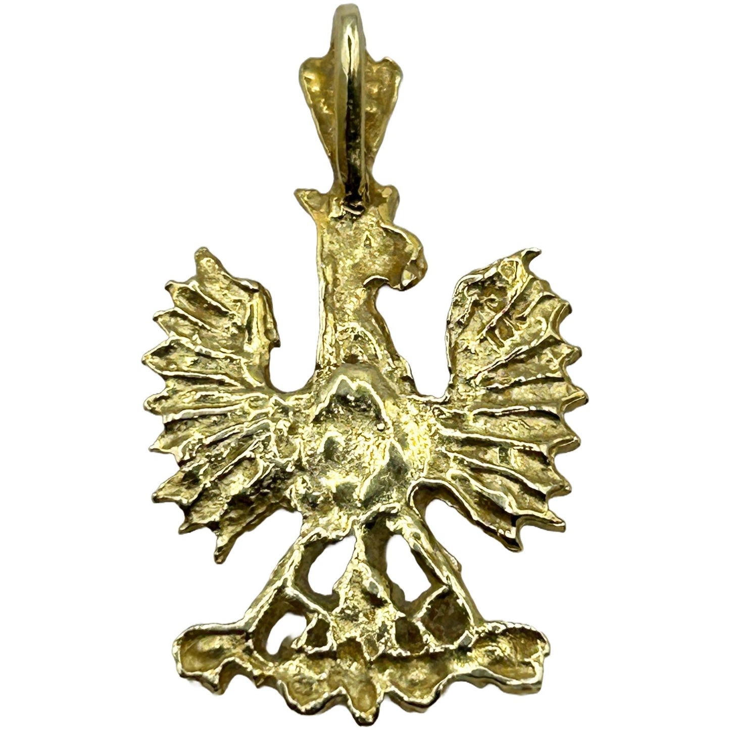 14k Yellow Gold Polish Eagle Necklace Pendant/Charm