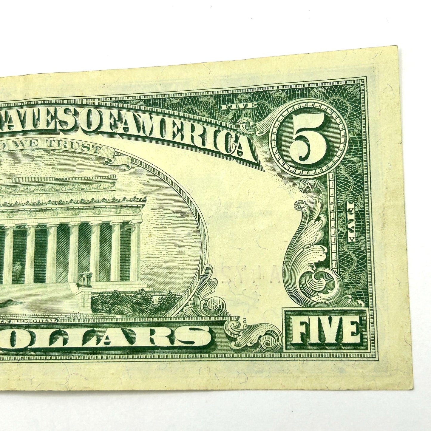 Series 1963 $5 Five Dollar United States Note Red Seal - A47263138A