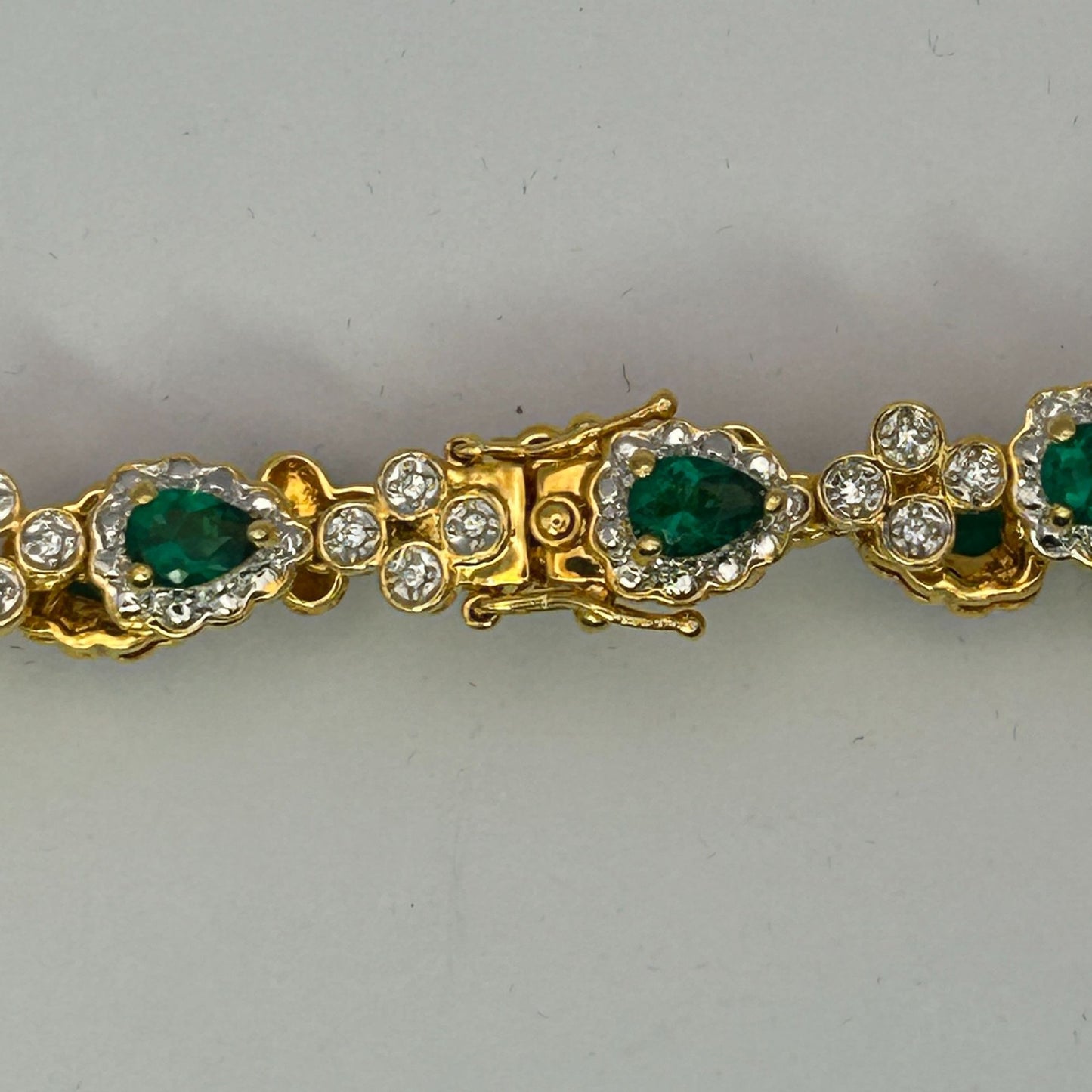 Camrose & Kross Jackie Kennedy JBK Replica Bracelet 7-8" Green/Clear Stones+COA