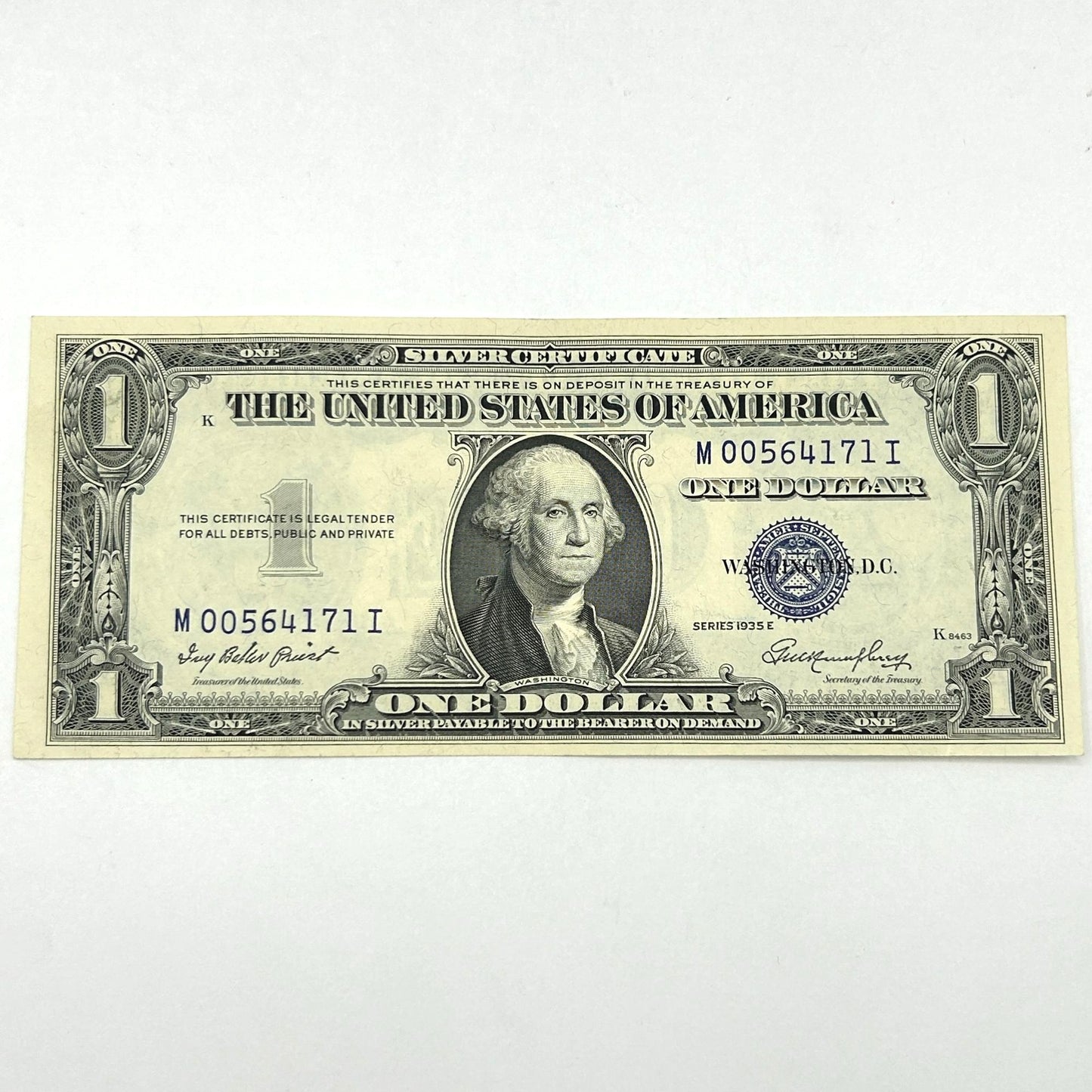 1935-E $1 Blue Seal Silver Certificate - Circulated - M00564171I