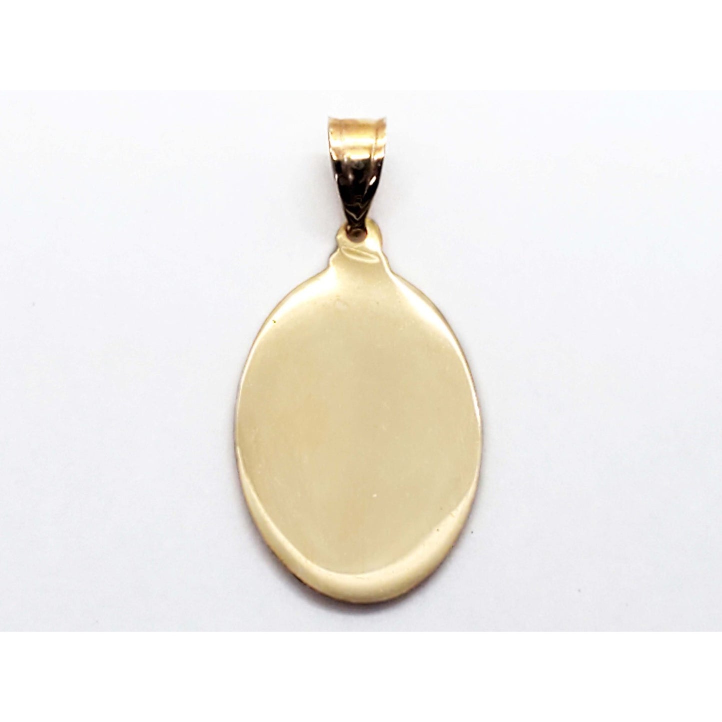 Saint Christopher Oval Good Luck Travel Charm Pendant 14k Gold