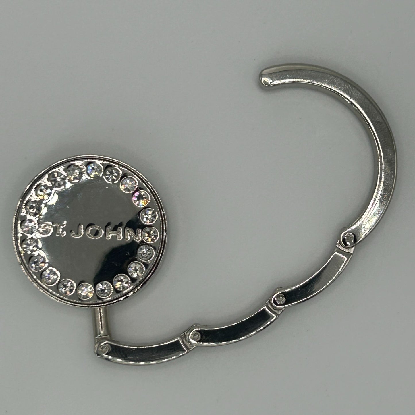 St John Collection Silver Tone Crystal Embellished Purse Holder Hanger