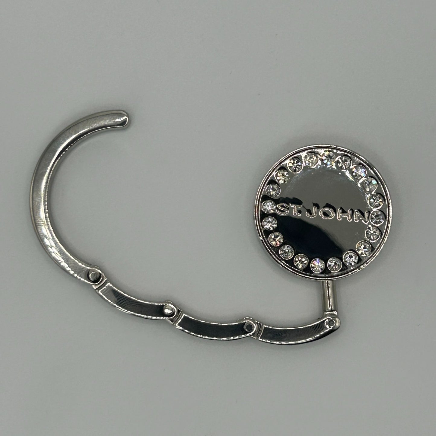 St John Collection Silver Tone Crystal Embellished Purse Holder Hanger