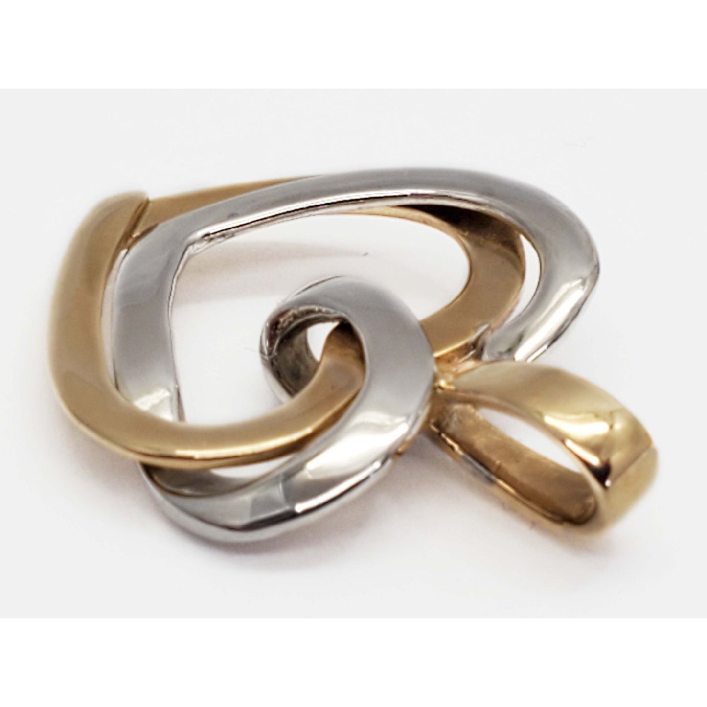 Two-Tone Open Heart Pendant 14k Yellow & White Gold