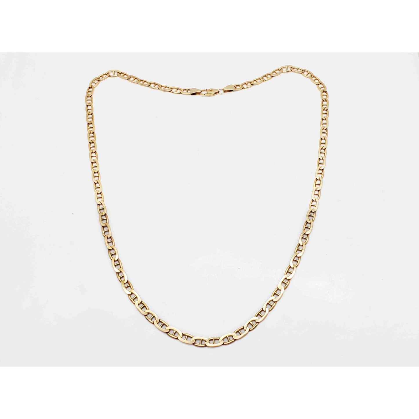 5.2mm Wide Mariner Link Chain Necklace 14k Gold 22" Long