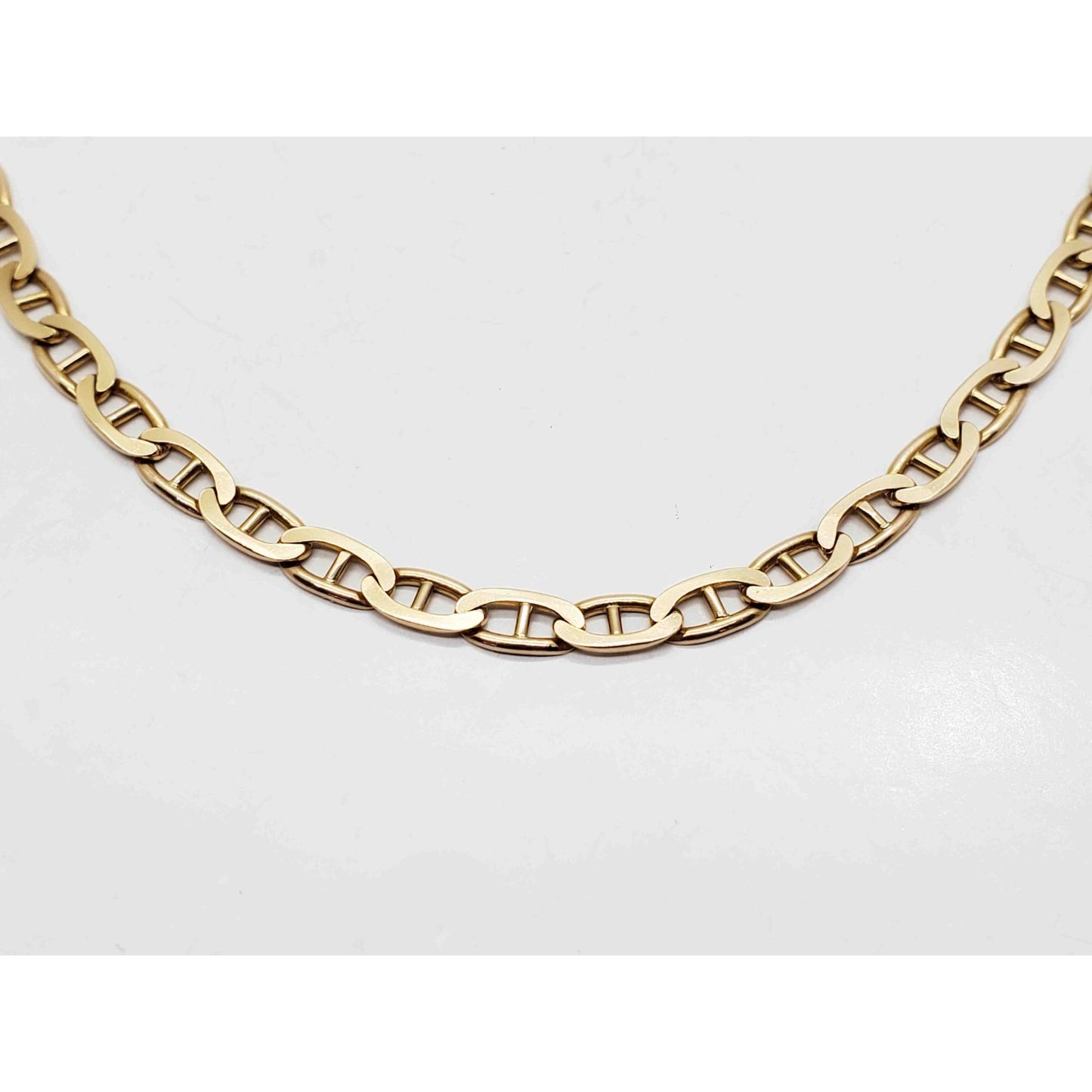 5.2mm Wide Mariner Link Chain Necklace 14k Gold 22" Long
