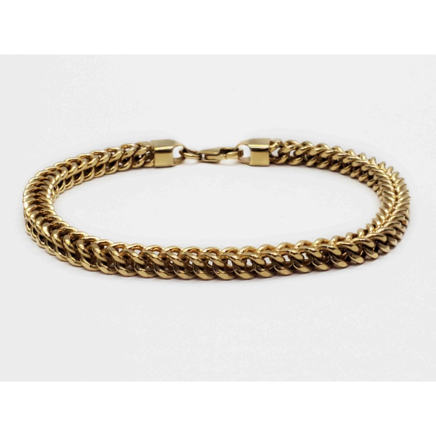 Italian 5.1mm Wide Box Wheat Link Tennis Bracelet 8-1/4" Long 14k Gold