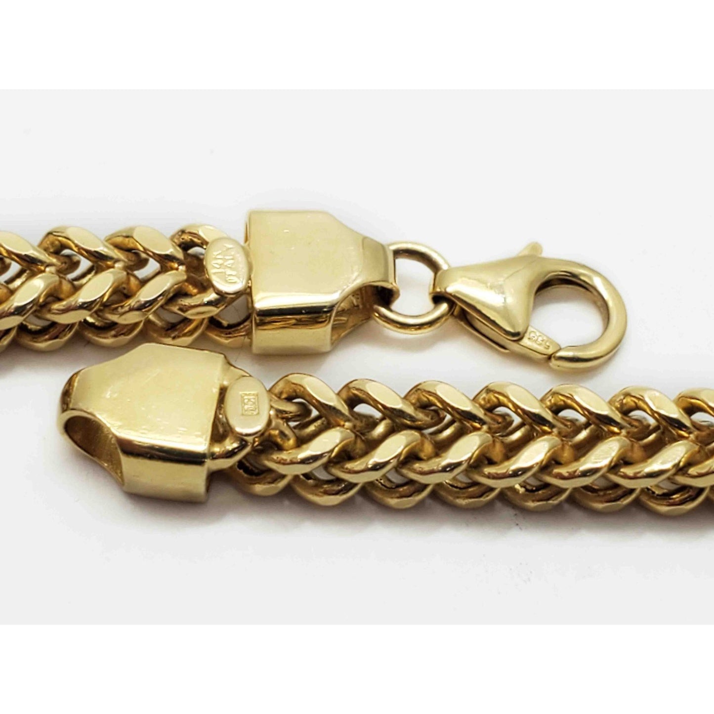 Italian 5.1mm Wide Box Wheat Link Tennis Bracelet 8-1/4" Long 14k Gold