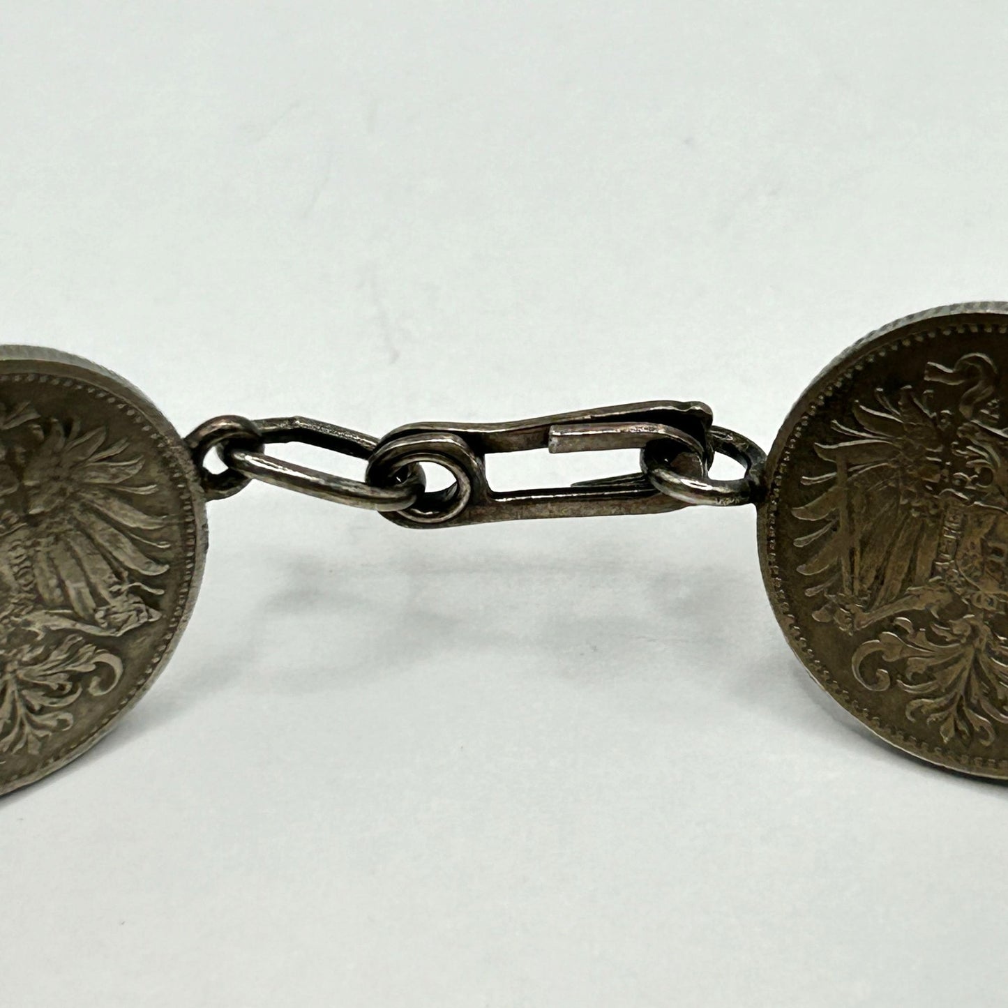 Austrian Silver Coin Bracelet 1893-1912 Franz Joseph + Francois-Joseph 1 Korona