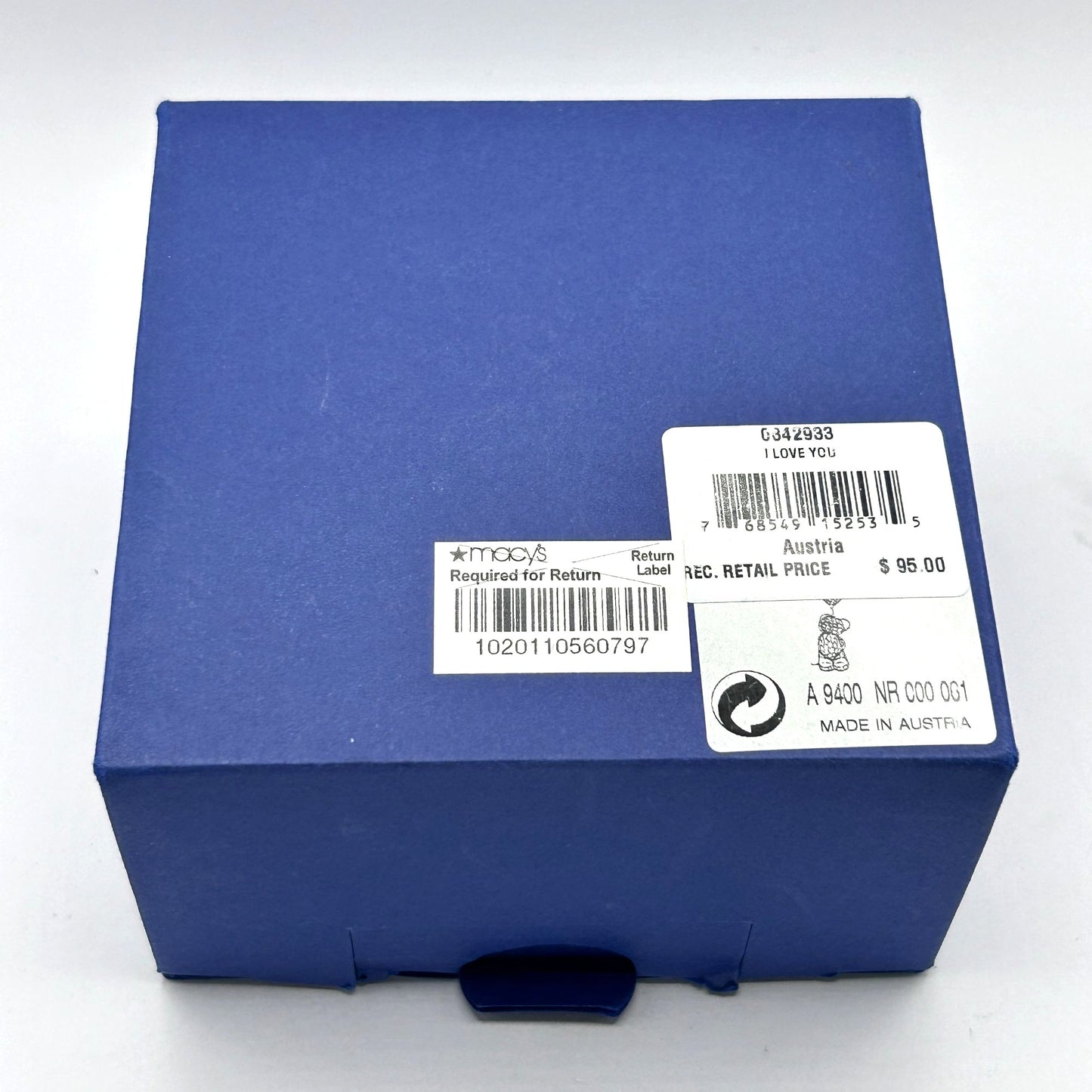 Swarovski Crystal 842933 I Love You Kris Bear In Box With Certificate