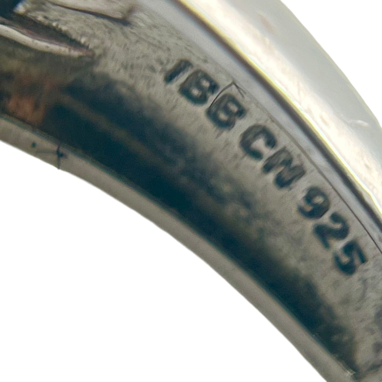 925 Sterling Silver Baguette and Round Cut Cubic Zirconia Ring Size 8.75 Band