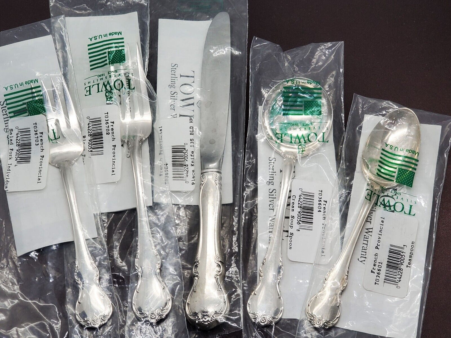 Towle French Provincial 5pc Sterling Silver Flatware Place Setting
