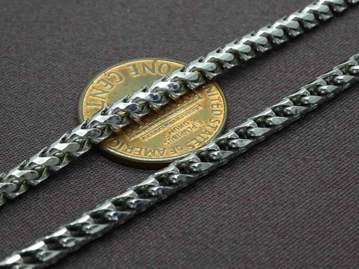 3mm Foxtail Link Chain Necklace 14k White Gold Italy Fancy 20" 25.8 Grams