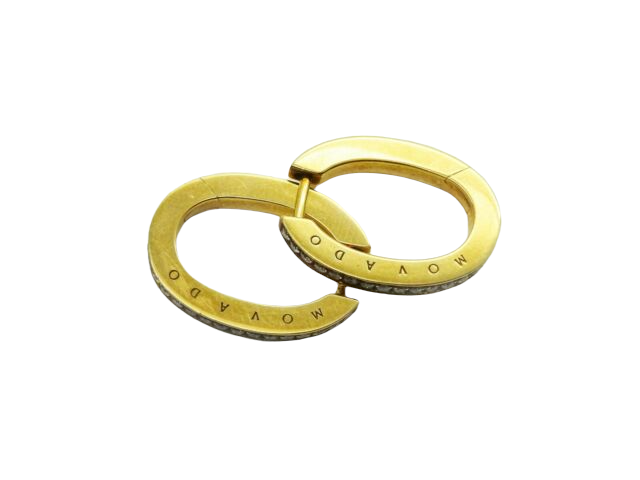 Movado Designer Signed 0.50ct tw Earth Mined Diamond Hoop Earrings 18k Gold