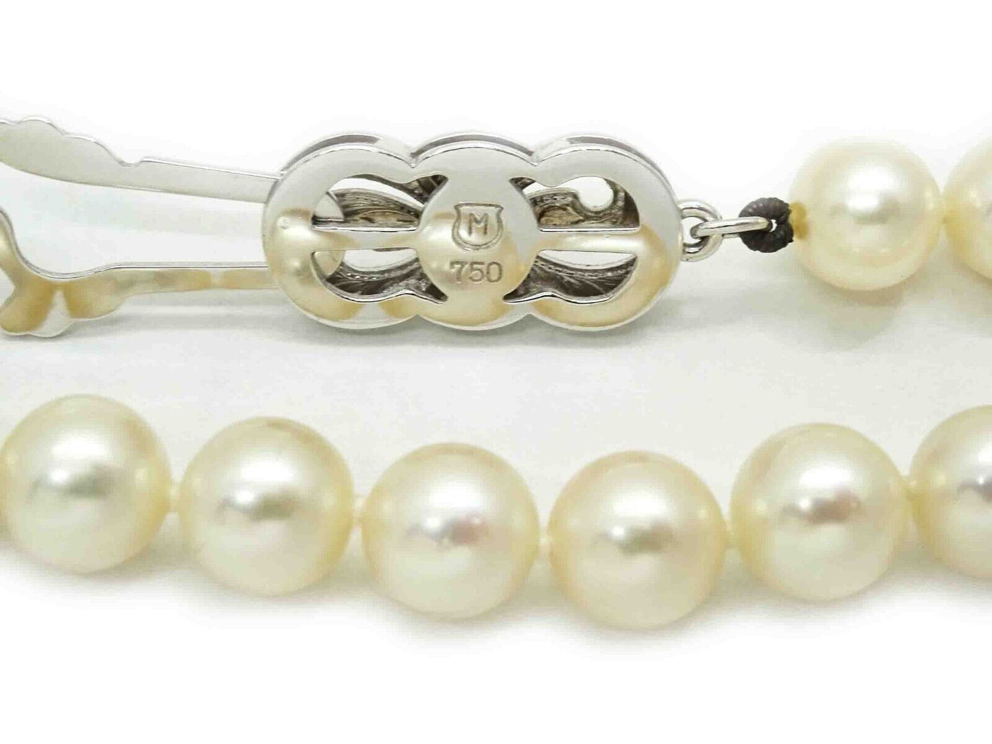 Mikimoto 6-6.5mm Akoya Cultured Pearl Bead Strand Necklace 18k White Gold 16"