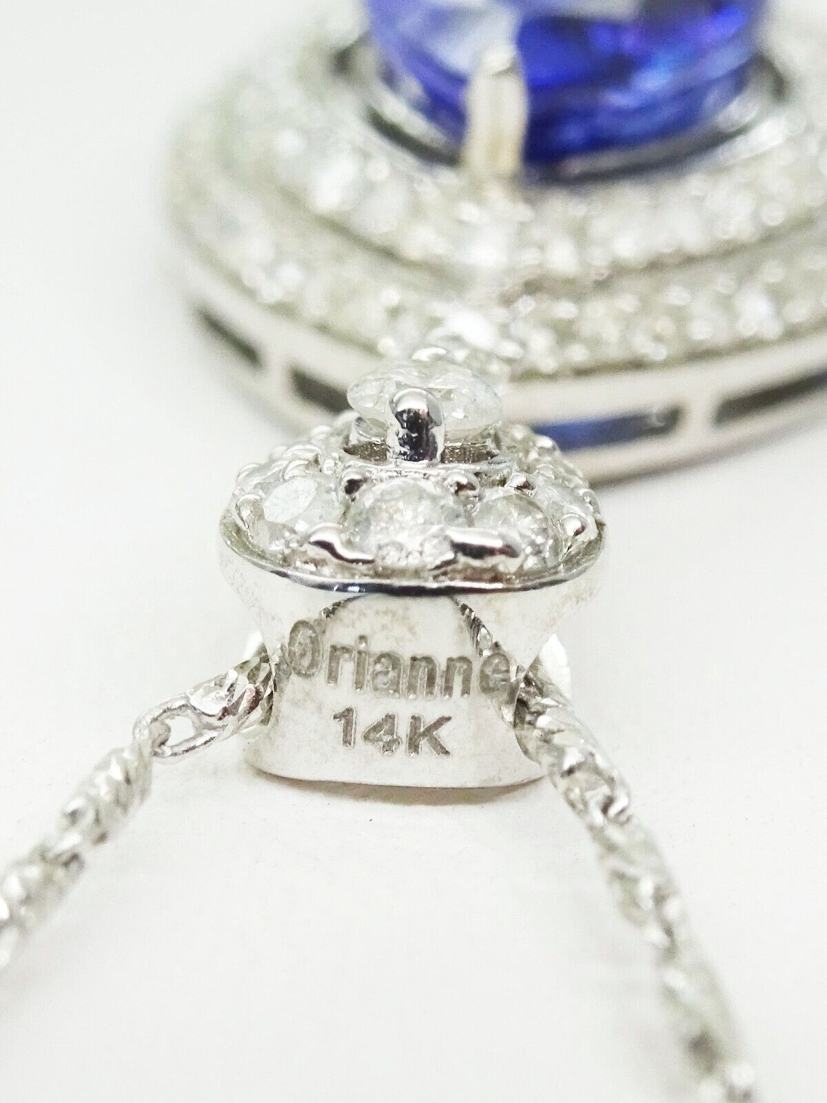 5.33ct tw Natural Tanzanite & Earth Mined Diamond Pendant 14k WG w/AIG Report