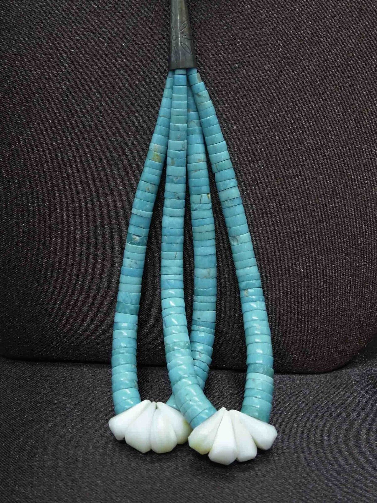 Vintage Native American Turquoise & Spiny Oyster Heishi Ceremonial Necklace
