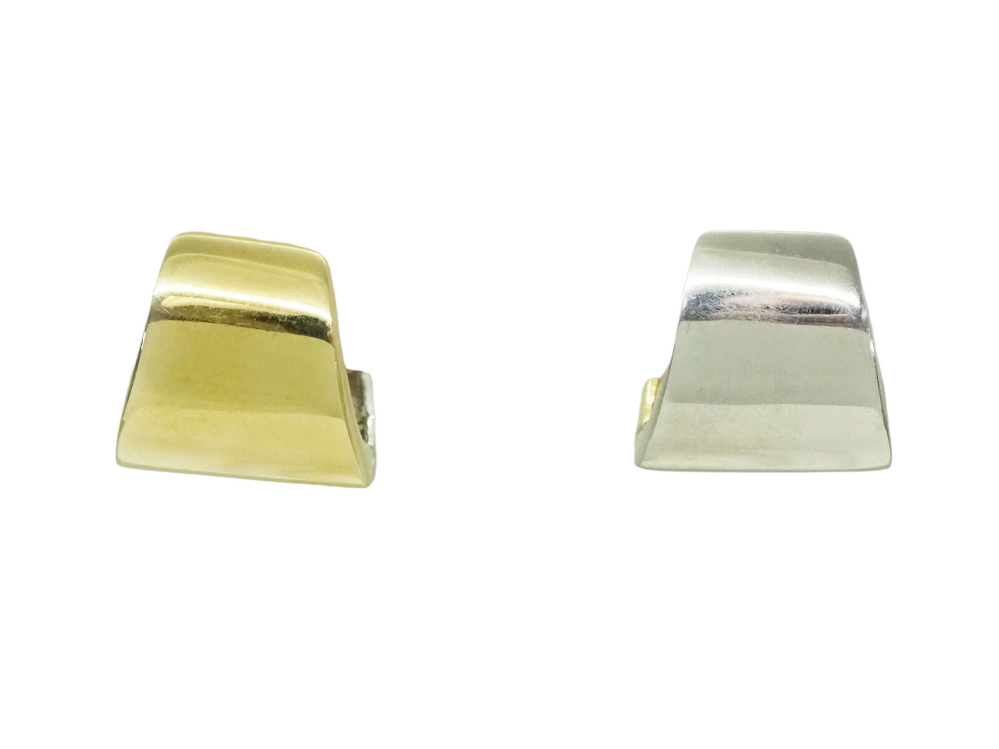 15mm Wide Huggie Hoop Earrings 2-Tone 14k Gold Reversible