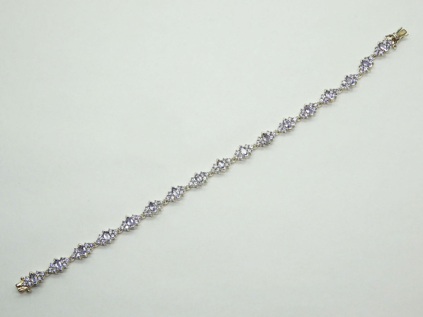Iolite Rhodium Plated Sterling Silver Tennis Bracelet 8"
