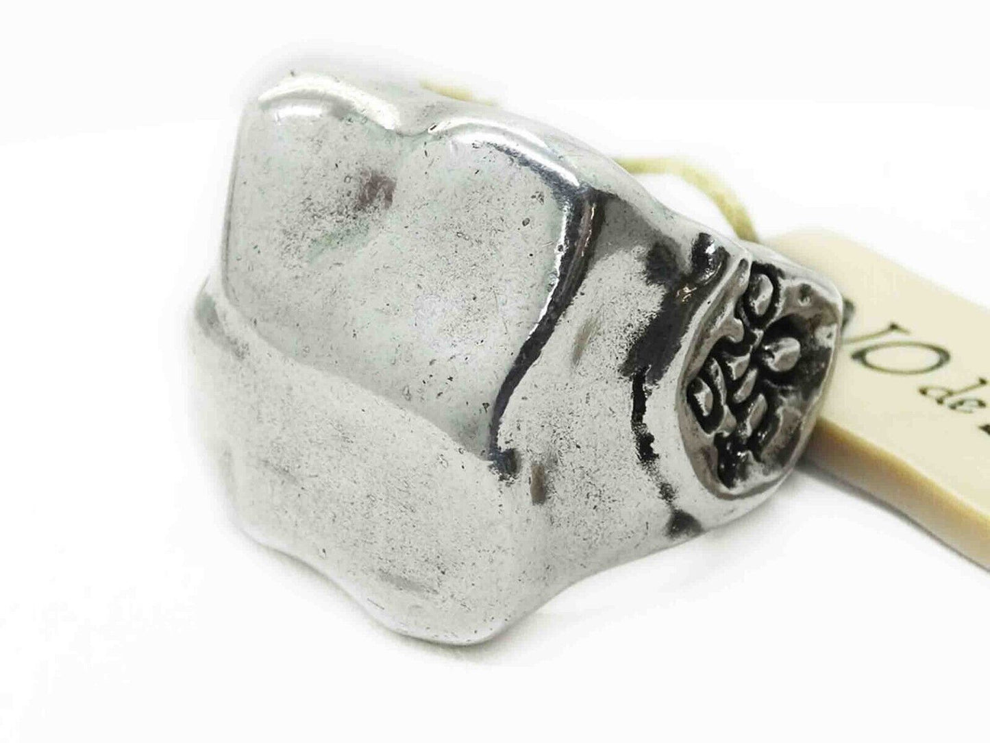 UNO de 50 “Top Secret” Silver Plated Metal Ring Size 6