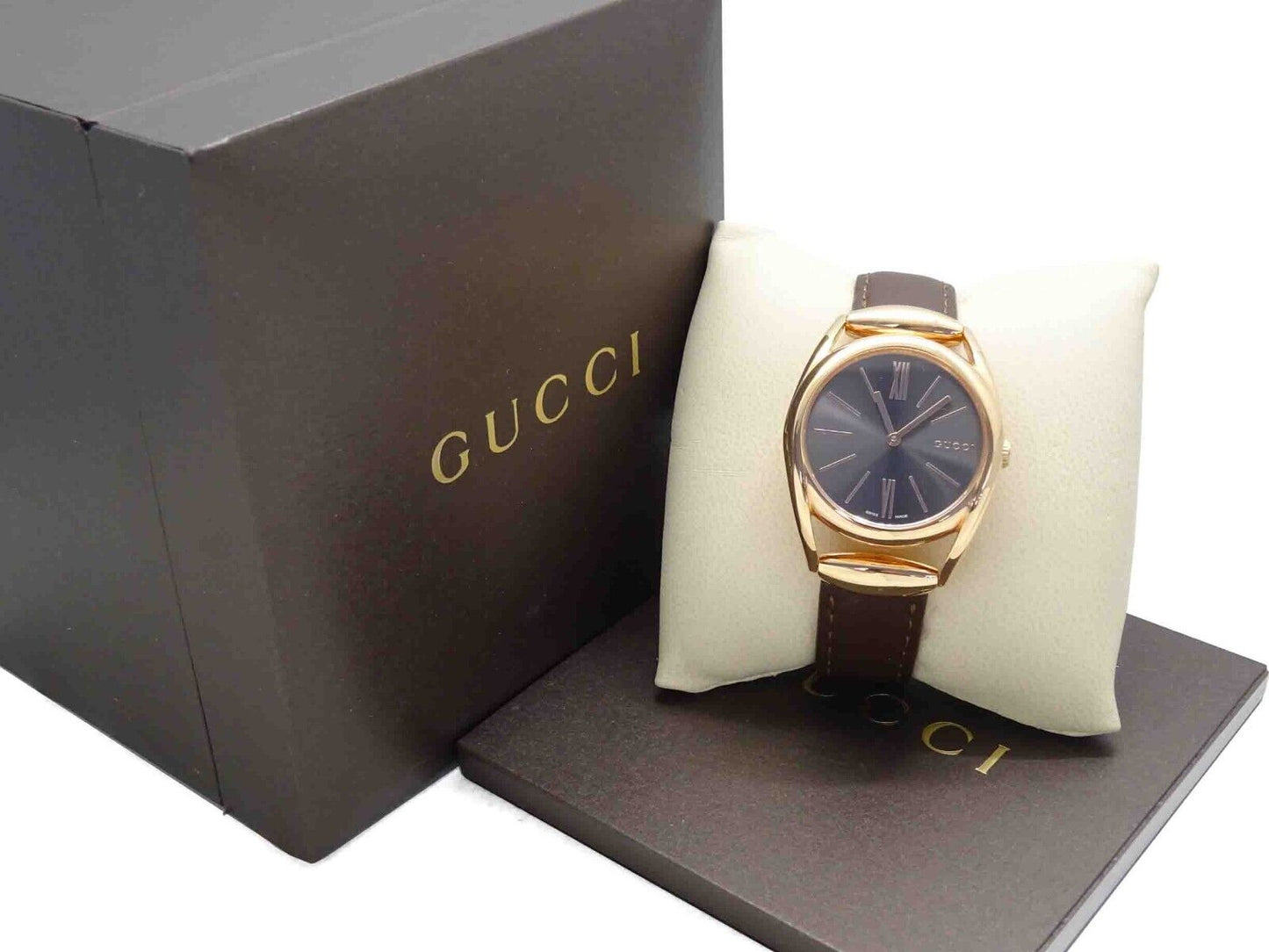 Gucci Horsebit Watch Swiss Quartz Rose Gold Ladies Watch 140.4 Stainless Genuine