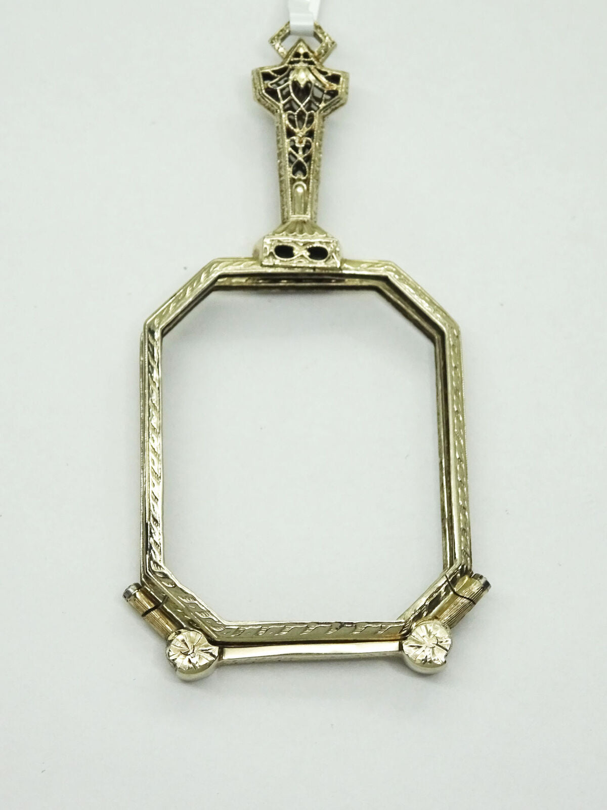 Antique Victorian Lorgnette Folding Opera Glasses 14k White Gold