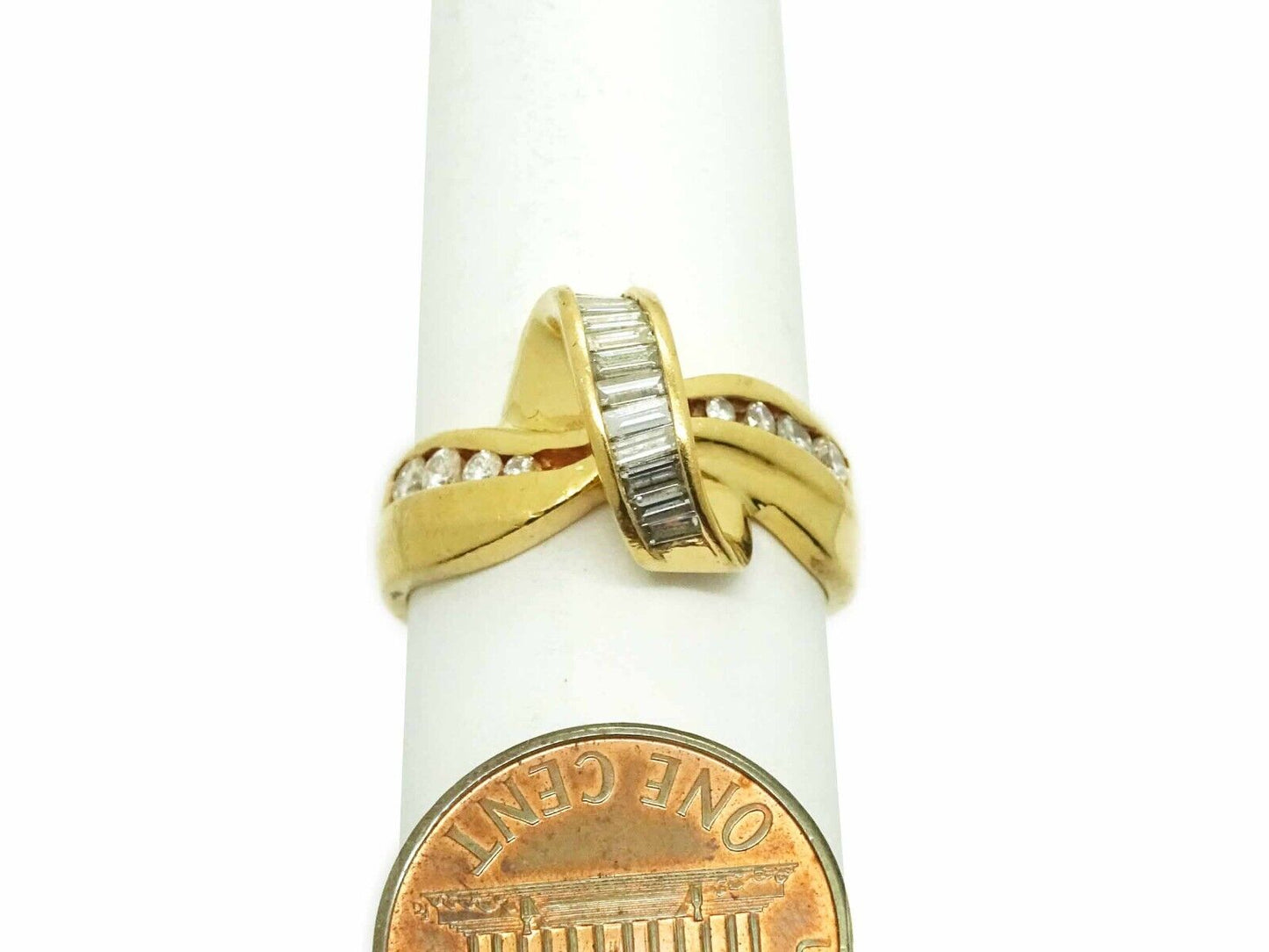 0.50ct tw Natural Diamond Ribbon Knot Style Ring 14k Gold Size 8.25