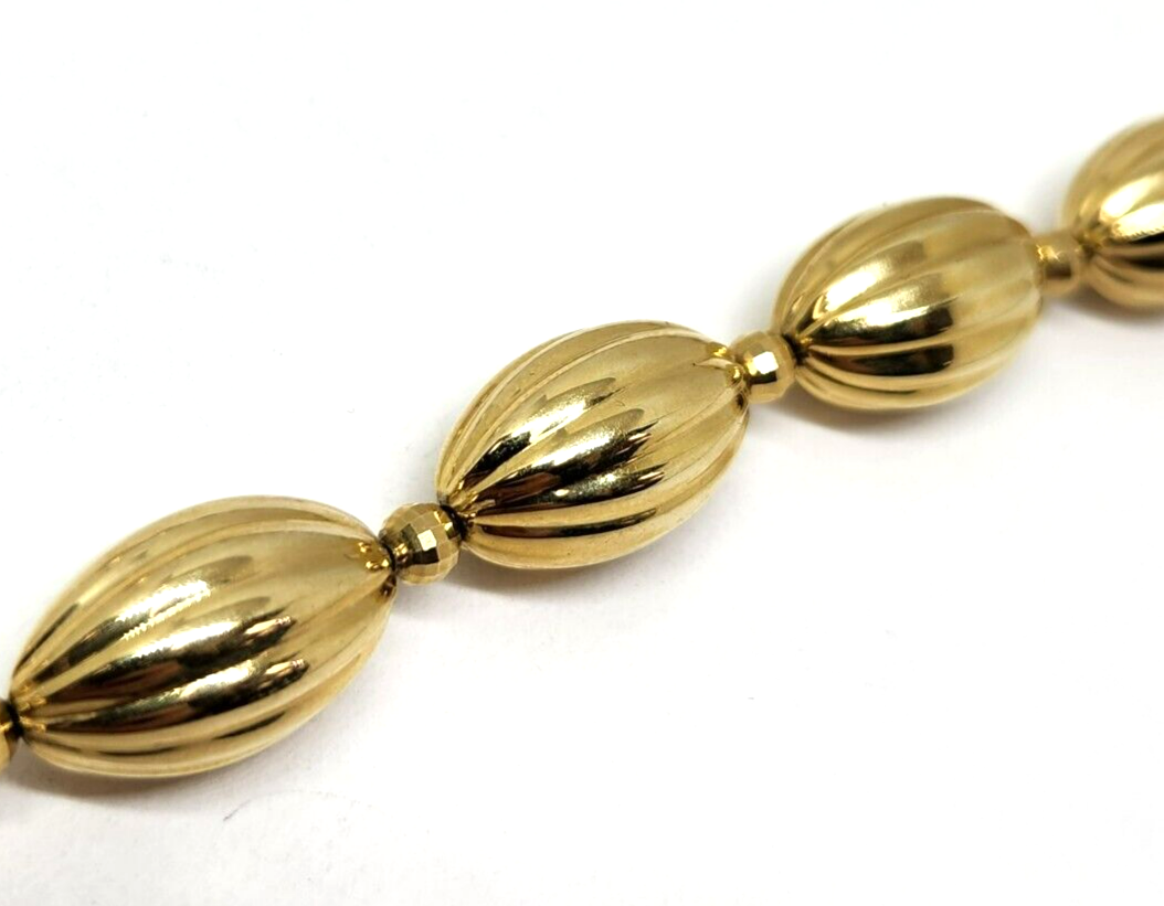14k Yellow Gold Bead Chain Necklace 17'' Long, 11.5mm Wide