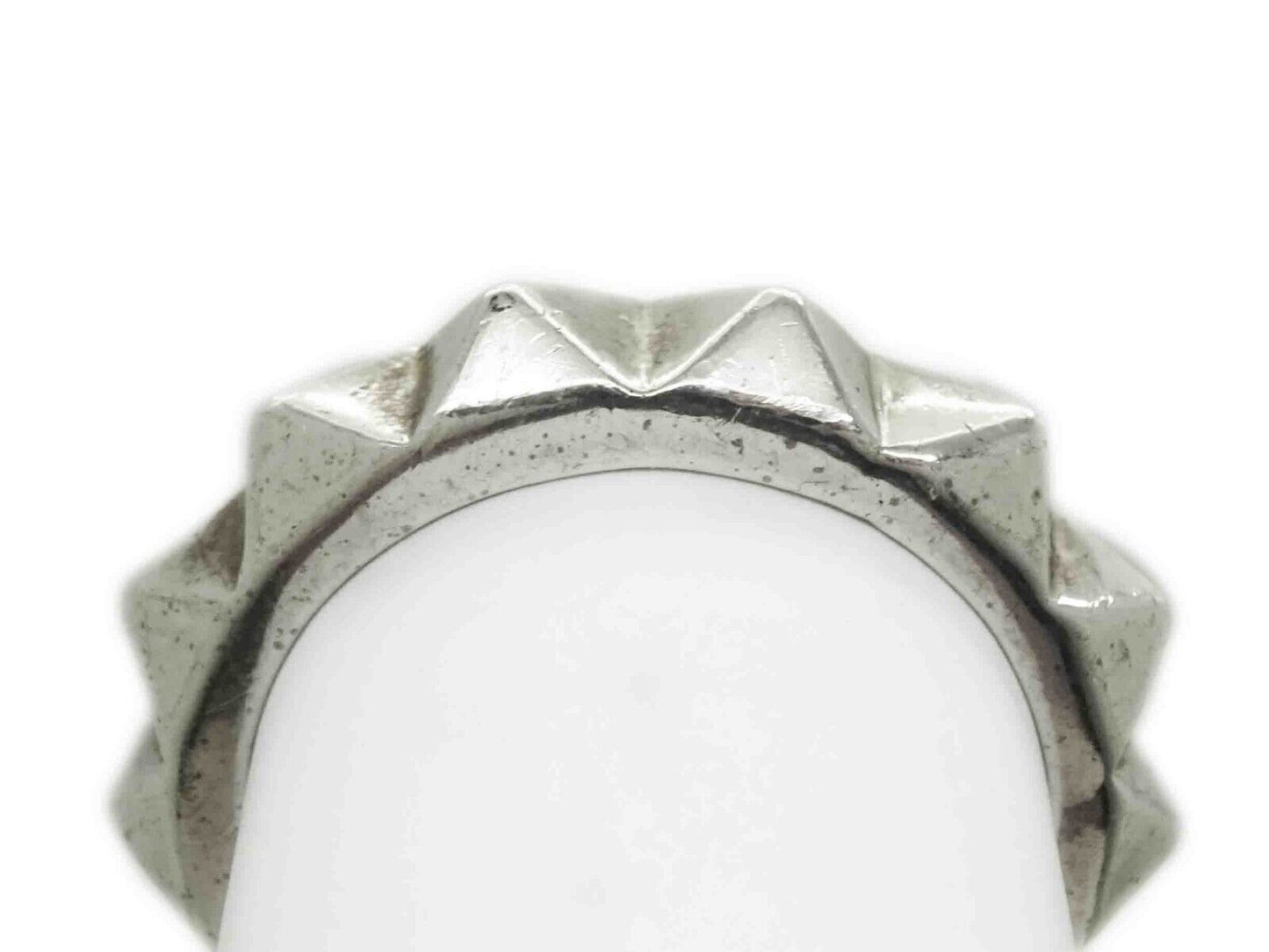 Room 101 Designer Men's Punk Band Spike Ring Sterling Silver 13.2 Grams Size 12