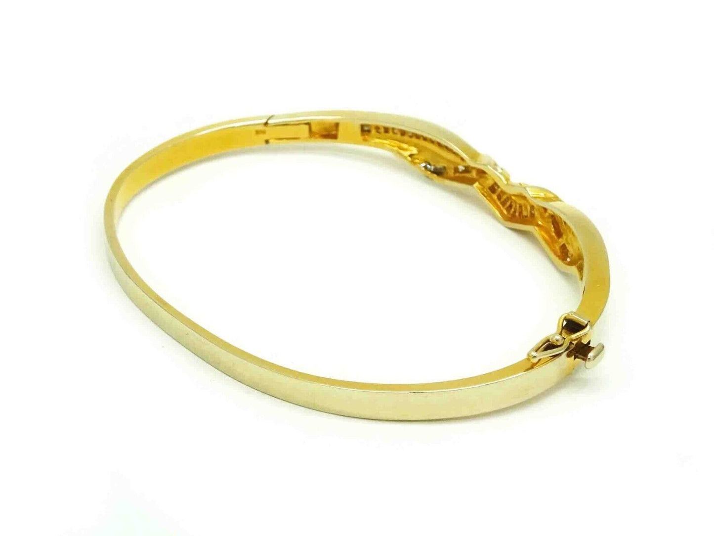 2.10ct tw Natural Diamond Fancy Hinged Bangle Bracelet 14k Gold 29.8 Grams