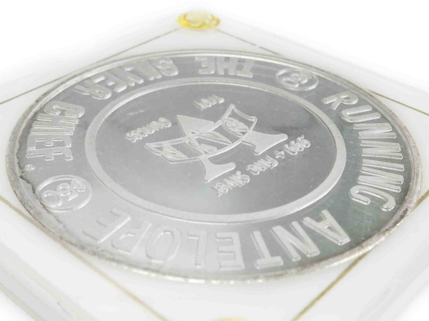 5 Troy Ounce .999 Fine Silver Round $50 Running Antelope The Silver Chief