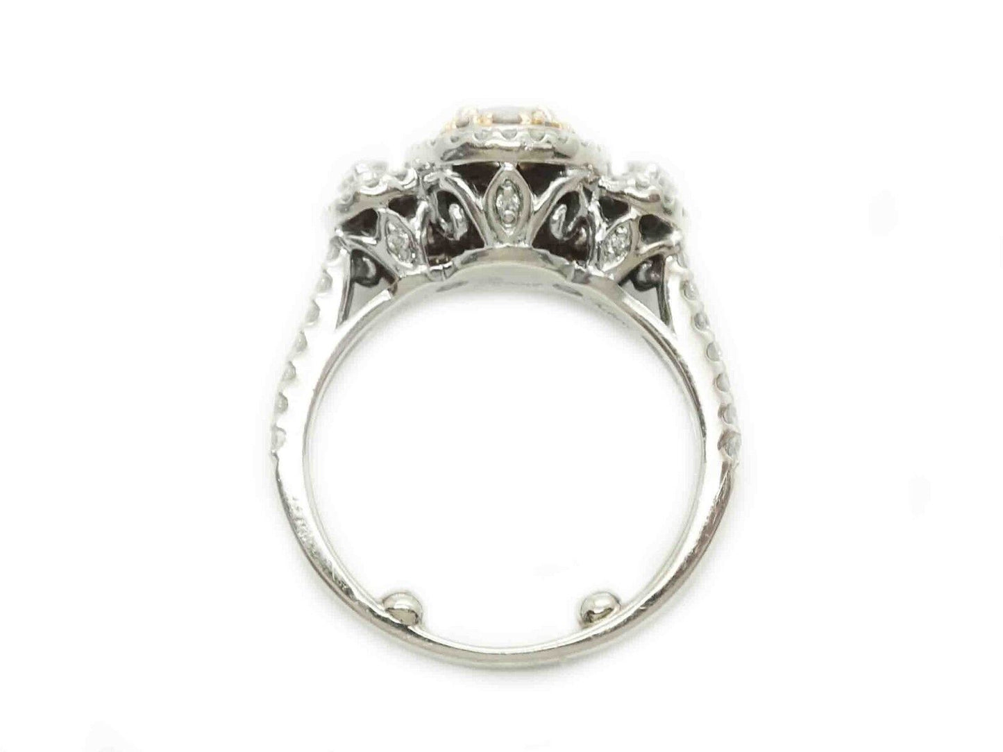 1.50ct tw Natural Diamond Engagement Ring 14k White Gold Past-Present-Future sz5