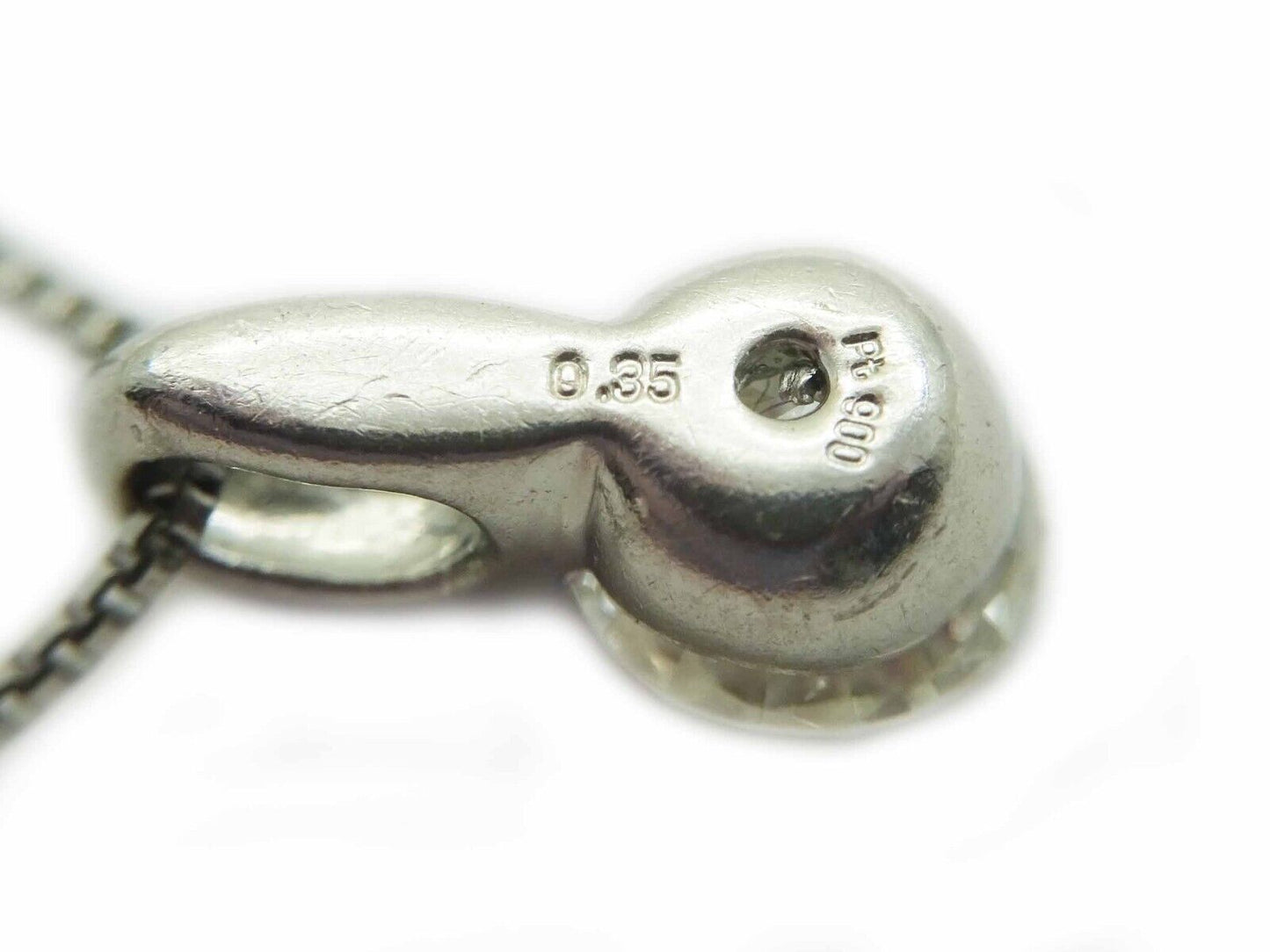 0.35ct tw Natural Diamond Platinum Mini Charm Pendant Box Chain 16"