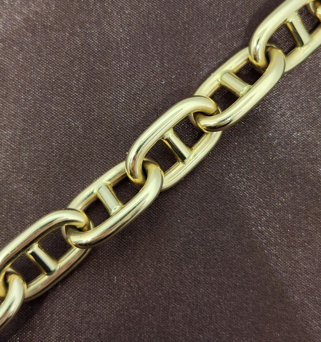 14k Yellow Gold Mariner Chain Bracelet 7.5'' Long, 13mm Wide
