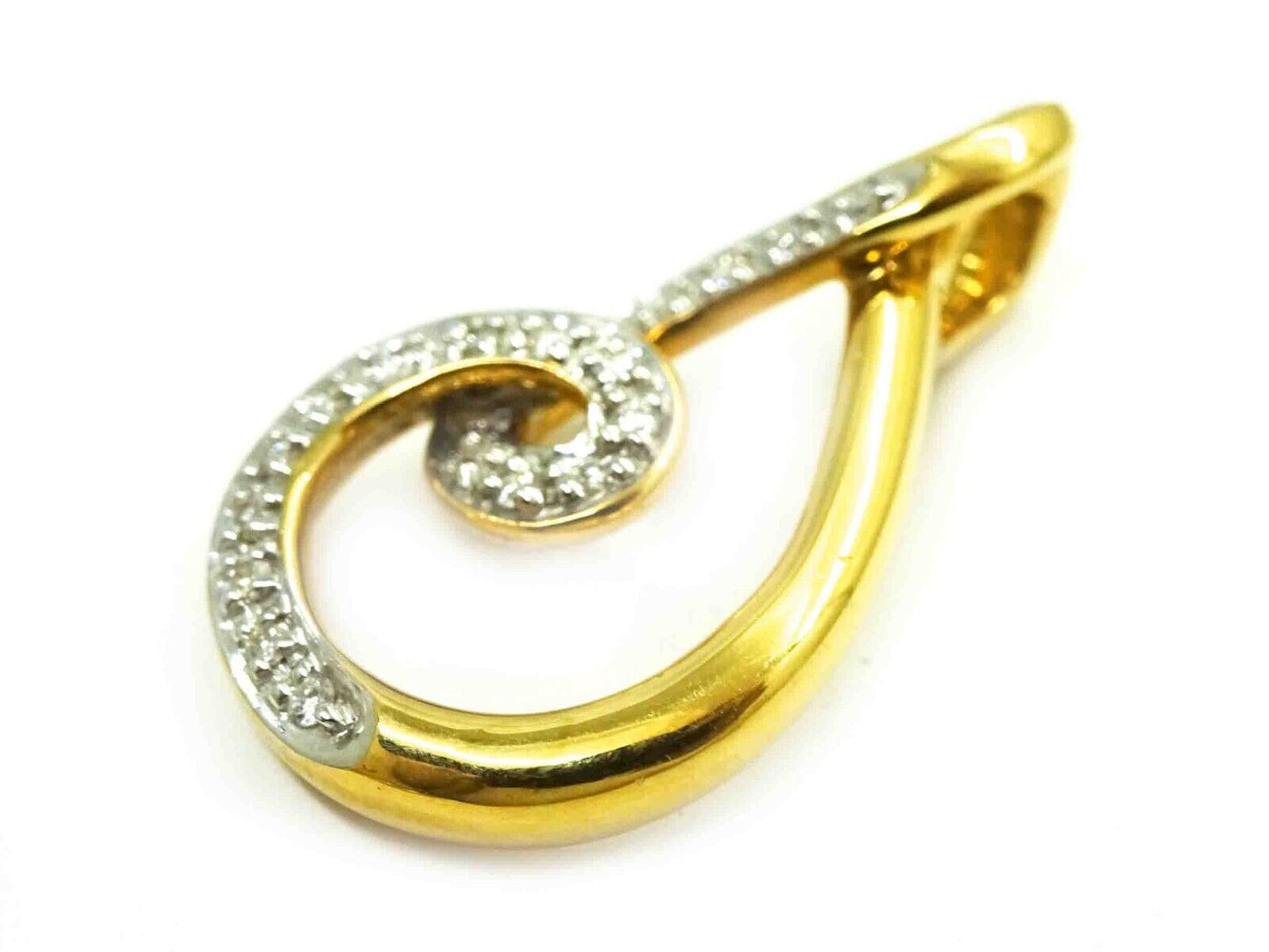 0.50ct tw Natural Diamond Swirling Ribbon Design Pendant & Earrings Set 18k Gold