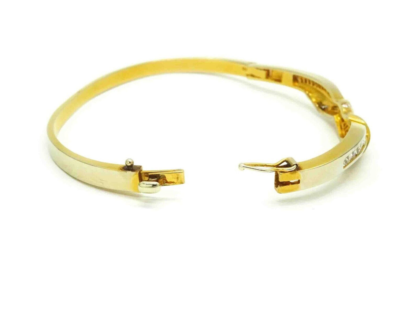 2.10ct tw Natural Diamond Fancy Hinged Bangle Bracelet 14k Gold 29.8 Grams