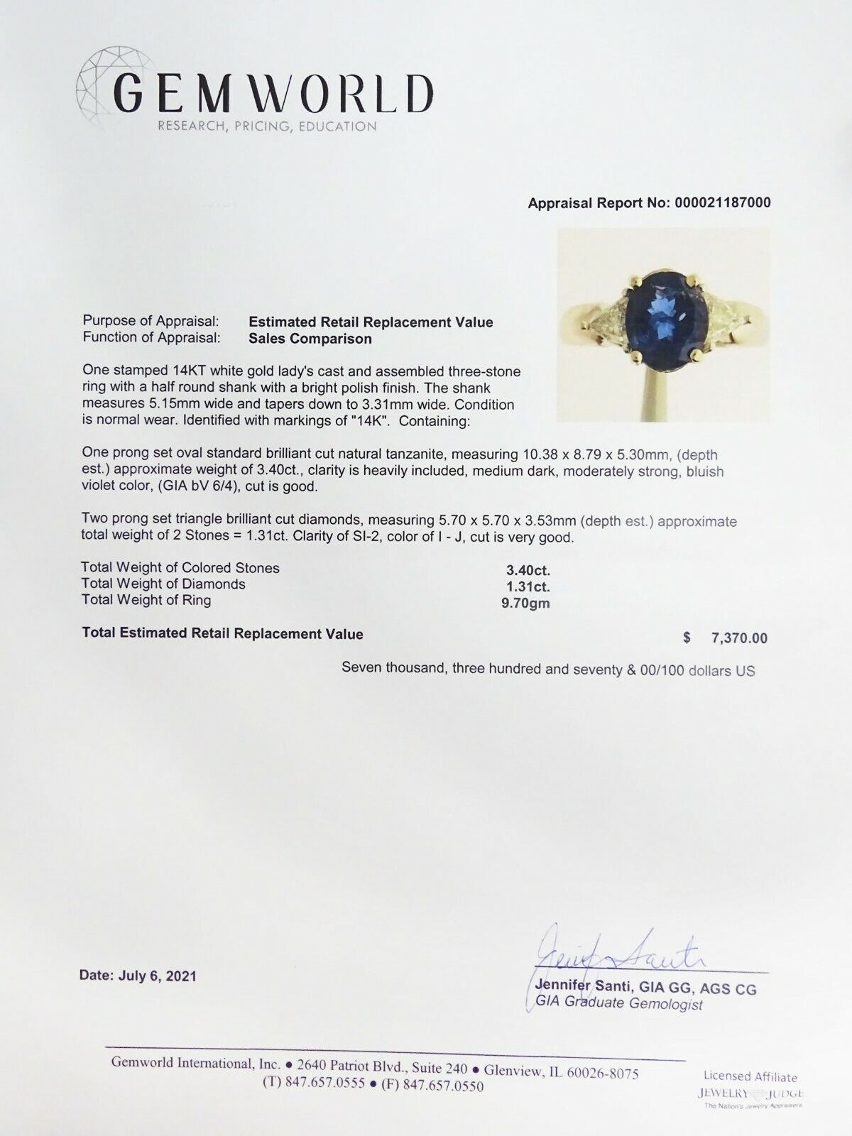 4.71ct Natural Tanzanite & Earth Mined Diamond Ring solid 14k Gold Size 11.25