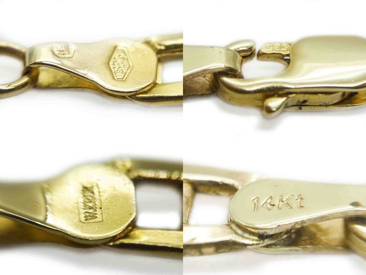 W. Kruk 5mm Wide Mariner Link Chain Necklace 14k Gold 22" Long 10.4 Grams