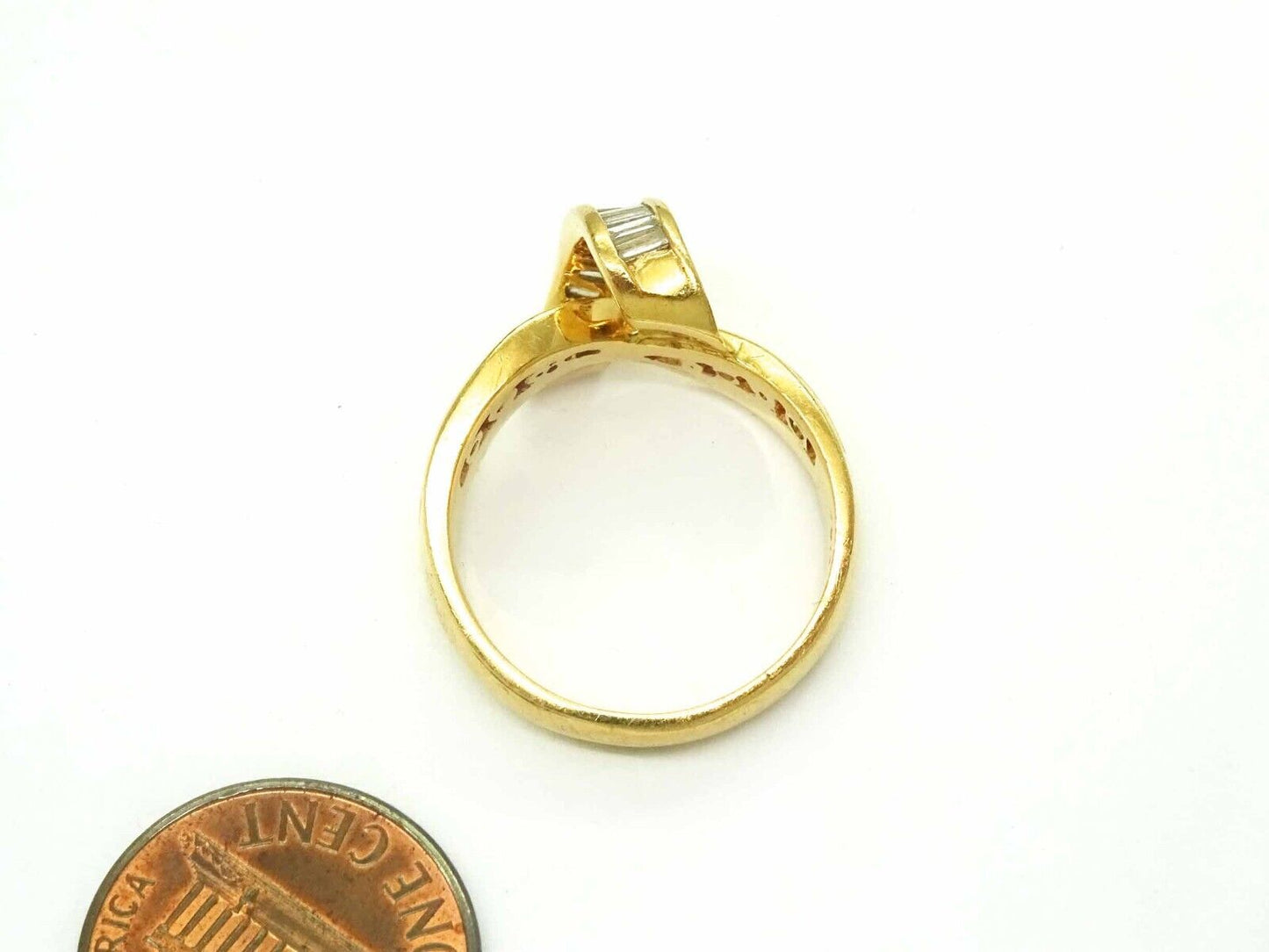 0.50ct tw Natural Diamond Ribbon Knot Style Ring 14k Gold Size 8.25