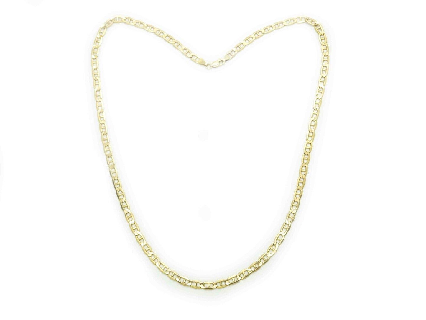 W. Kruk 5mm Wide Mariner Link Chain Necklace 14k Gold 22" Long 10.4 Grams