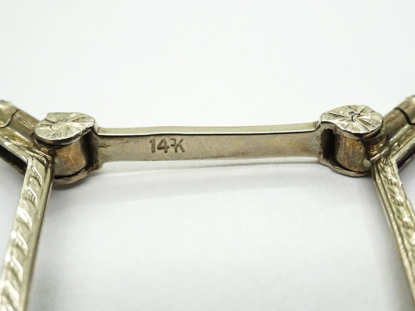 Antique Victorian Lorgnette Folding Opera Glasses 14k White Gold