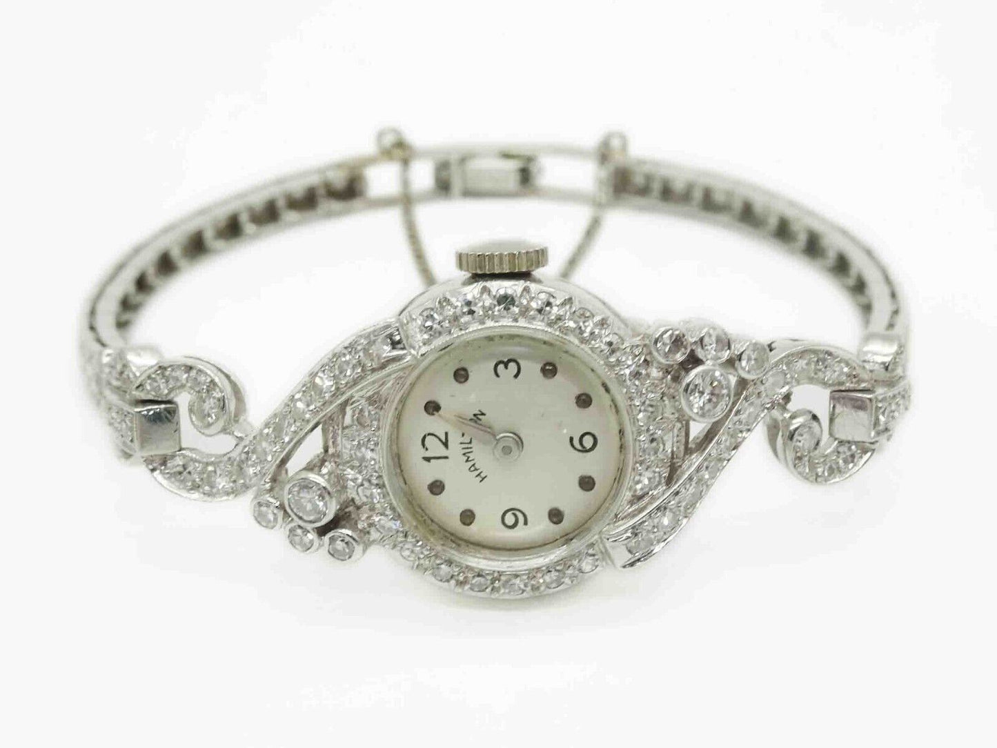 Ladies Hamilton Diamond Platinum Watch