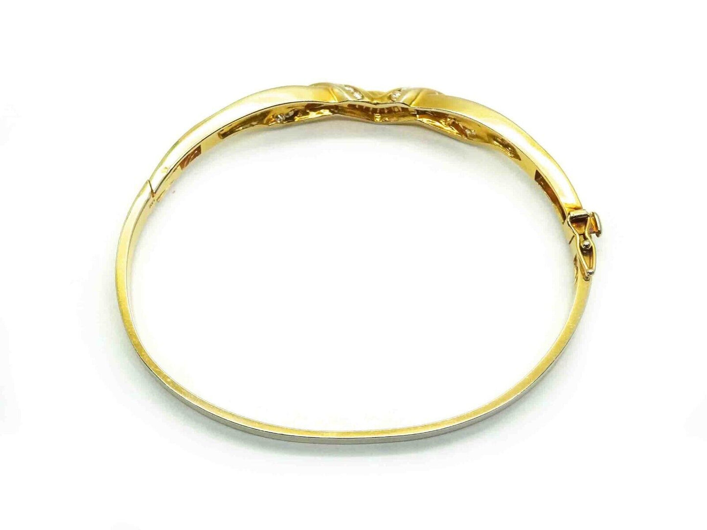 2.10ct tw Natural Diamond Fancy Hinged Bangle Bracelet 14k Gold 29.8 Grams
