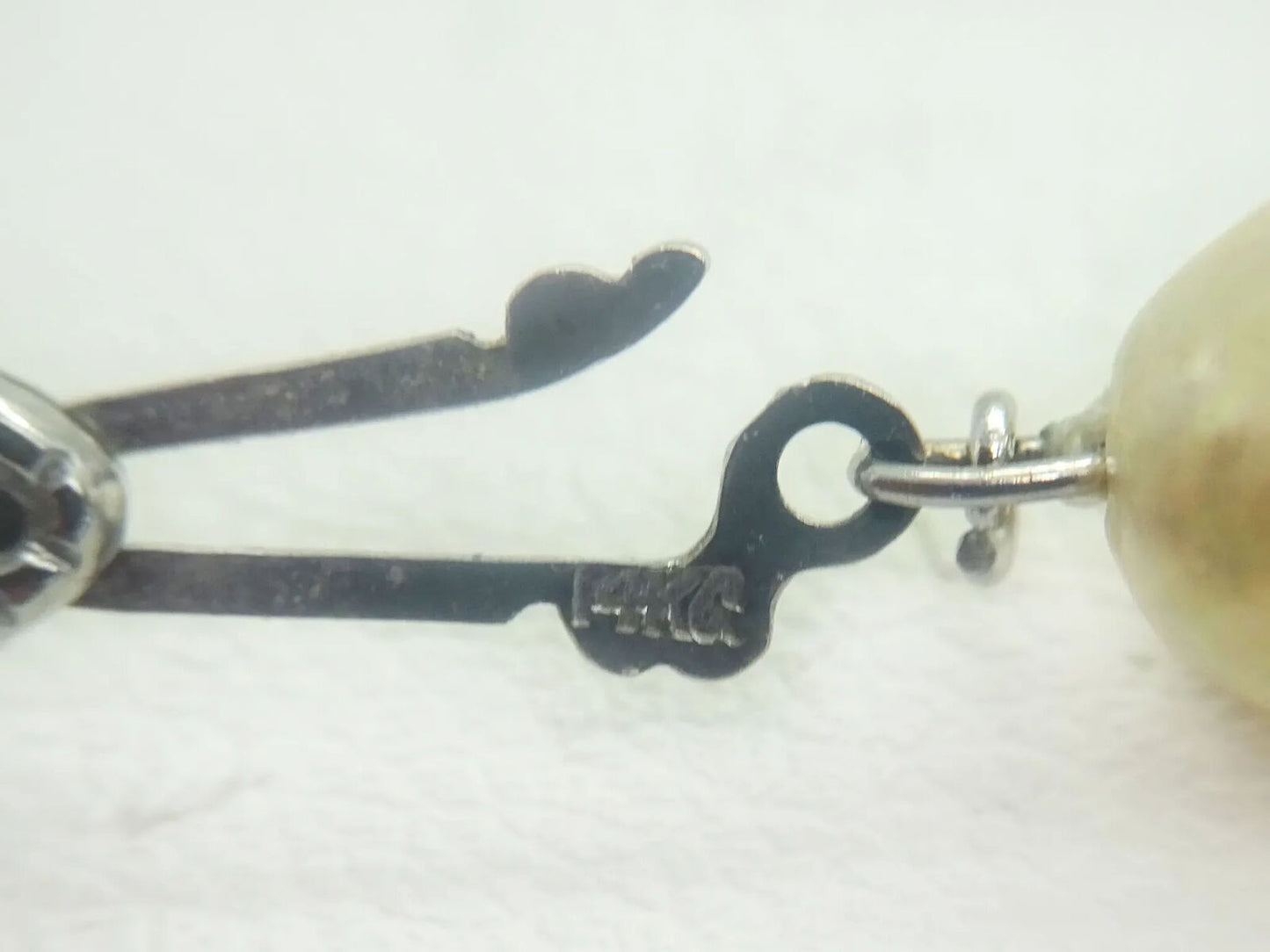 Baroque Pearl Bead Necklace 30" Long with 14k White Gold Clasp