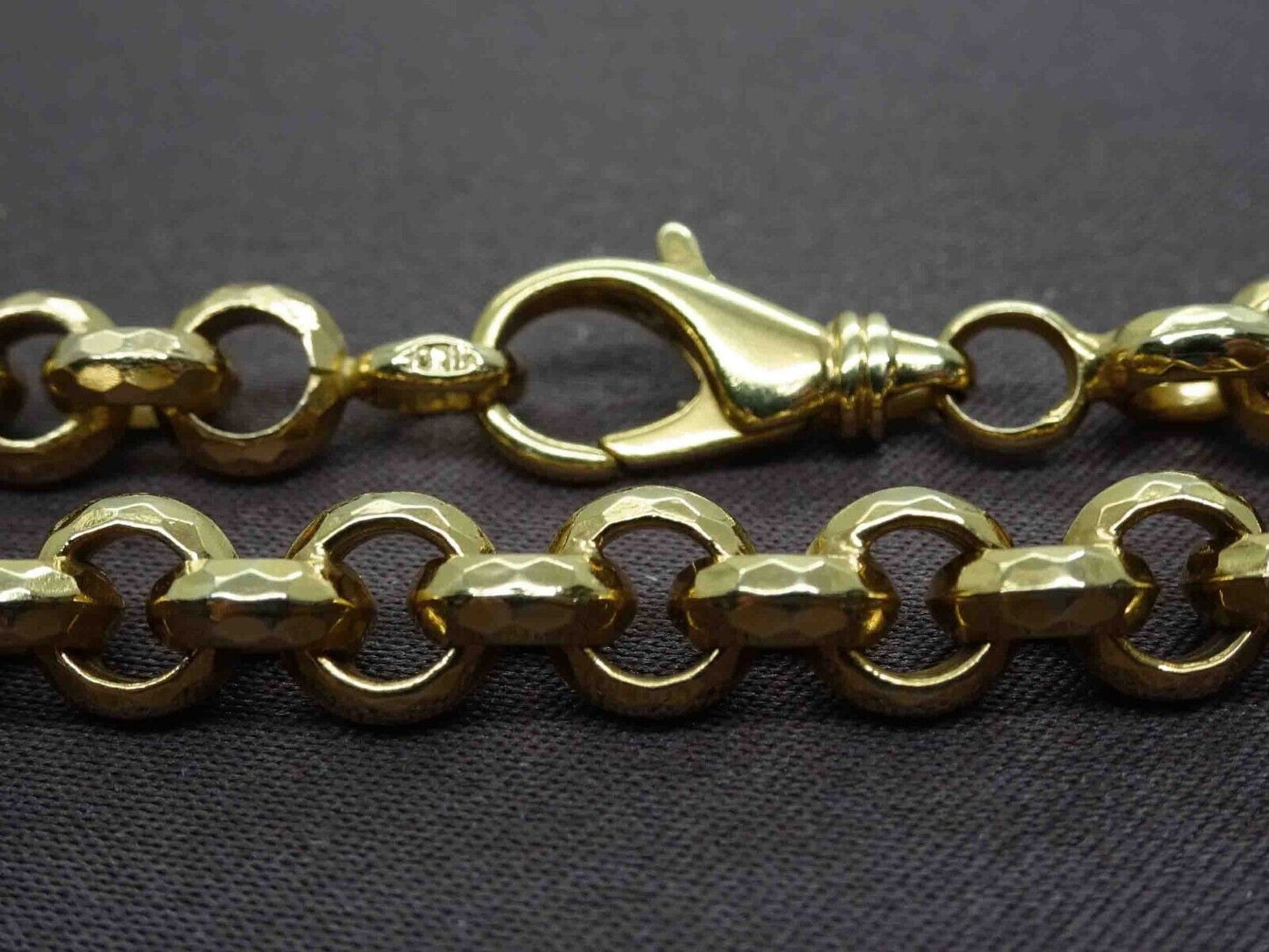6.5mm Dia-Cut Rolo Semi Hollow Link Chain 14k Gold Milor Italy 20.25" 19.9 Grams
