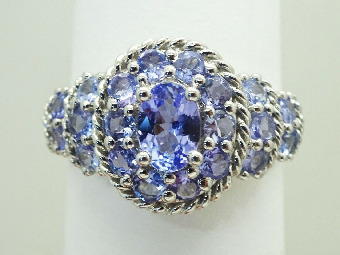 New 2.03ct tw Tanzanite Ring 10k White Gold Size 10