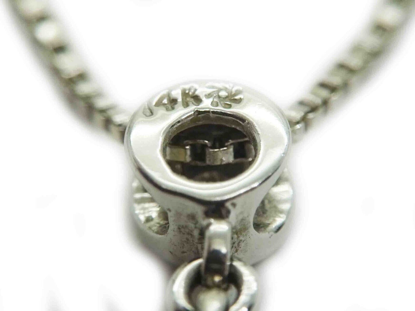 0.15ct tw Natural Diamond Journey Drop Pendant Box Chain 14k White Gold