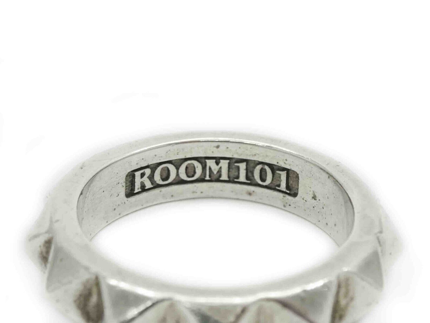 Room 101 Designer Men's Punk Band Spike Ring Sterling Silver 13.2 Grams Size 12
